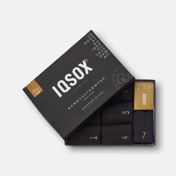 IQ Sox bambus sokkar, 7 pør, svartir