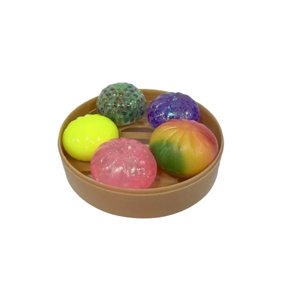 Kawaii Fidget Dumplings, 5cm 5 stk i kurv