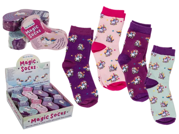 Magic kids socks, comic unicorn, 1 pair, size 22-34, 25 x 7 cm, 4 ass